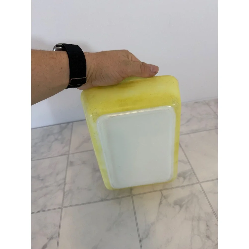 Vintage Pyrex 503 Yellow Refrigerator Dish Rectangular Opal Glass Baker 1.5 Qt